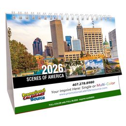 Scenes Of America Value Desk Tent Calendar, Full Color Imprint Available promotional calendar – Value Desk Calendars – 2026