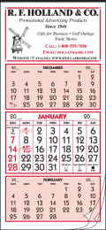 12-Sheet 3-Month Single Panel Calendar 9.25x19.75
 promotional calendar – 3 Month Calendars – 2026