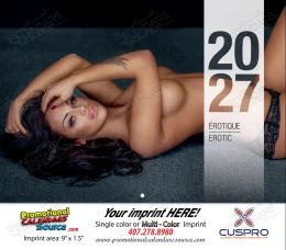 Erotic / &Eacute;rotique Nude Females Bilingual Adult Content Calendar, Stapled 2027 promotional calendar – Nude Calendars – 2027