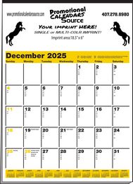 2027 Large Contractor Calendar w Black & Yellow Grid, 19.5x27 promotional calendar – Contractor Calendars – 2026