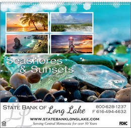 Seashores & Sunsets Wall Calendar, Spiral , 2027 promotional calendar – Wildlife Calendars – 2026
