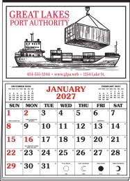 Memo Master Half Apron Calendar with 2-Color Red-Black Imprint 20.5x28.5 promotional calendar – Half-Apron Calendars – 2027