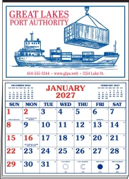 Memo Master Half Apron Calendar with 2-Color Red-Blue Imprint 20.5x28.5 promotional calendar – Half-Apron Calendars – 2027