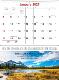 Nature Majesty Scenic Single Pocket Wall Calendar