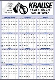 Large Year-In-View Planner Calendar 27x39 Blue & Black promotional calendar – 12 Months In View – 2027