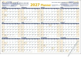 12 Month View Horizontal Calendar w/Write-On/Wipe-Off Surface size 36x24 promotional calendar – 12 Months In View – 2027