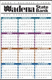 Year-In-View Wall Planner Calendar with Multicolor Grid 25x38 promotional calendar – 12 Months In View – 2027