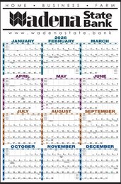 Custom Year-At-A-Glance Wall Calendar Full Color Imprint, 25x38, Tinned promotional calendar – Custom Year In View Calendars – 2026