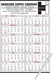 Mid Size Year In View Calendar, Write On/Wipe Off Surface 22x32, Black & Red Grid promotional calendar – 12 Months In View – 2027