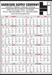Mid Size Year In View Calendar 22x32 Black & Red Grid promotional calendar – 12 Month View Calendars – 2026
