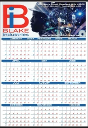Year-In-View Planner Calendar with Full Color Ad Copy Imprint, 22x34 promotional calendar – 12 Months In View – 2027