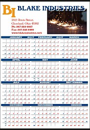 Year-In-View Planner Calendar with Full Color Ad Copy Imprint, 22x34 promotional calendar – 12 Month View Calendars – 2027