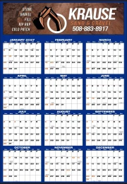 Large Custom Year-In-View Wall Calendar Full Color Imprint, 27x39, Tinned top and bottom promotional calendar – Custom Year In View Calendars – 2027