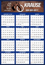 Large Custom Year-In-View Wall Calendar Full Color, 27x39, Tinned top and bottom promotional calendar – Custom Year In View Calendars – 2026