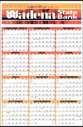 Custom Year-At-A-Glance Wall Calendar w Full Color Imprint, 25x38, Tinned promotional calendar – Custom Year In View Calendars – 2027