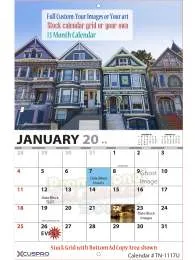 13 Month Custom Photo Calendar, Size 11x17, Full-Color Imprint | UV Coated Cover promotional calendar – Custom Multi Image Calendars – 2027