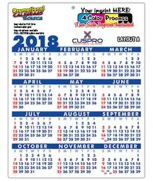 Year-View Plastic Calendar, Size 8.5x11, Full Color Imprint 2-Sides, 30pt. promotional calendar – Mid-Size Plastic Calendars – 2027