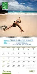 Custom Wall Calendar 11.5x23 with Spiral Binding 13 Full Color Images and every page Ad promotional calendar – Custom Multi Image Calendars – 2027