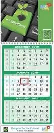 Commercial 3-Month View Calendar, 2 Panel, Drop Ad, Size 11x27.5 promotional calendar – 3 Month View (Quarterly) – 2027