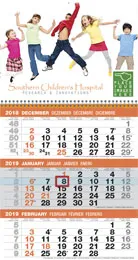 Custom 3 Month View Calendar w Week Numbers, Size12"x23" promotional calendar – Custom 3-Months-In-View Calendars – 2027