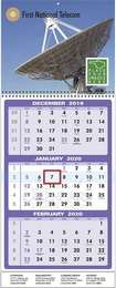 Three Month View 2 Panel Calendar with Week Numbers, 11x27.5 promotional calendar – 3 Month View Calendars – 2026