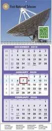 Three Month View 2 Panel Calendar with Week Numbers, 11x27.5 promotional calendar – 3 Month View (Quarterly) – 2027