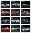Exotic Cars Promotional Calendar; monthly page view; vibrant
