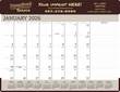 Burgundy Vinyl Top Promotional Desk Pad Calendar 2026