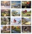 Scenic Memories Illustrations Calendar, 2026, with Stapled binding, Item 7046 monthly images