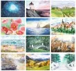 Water Colors Art Wall Calendar, Spiral, 2027 – Monthly Page – 2027