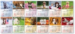 Stick-Up calendar No. FC-1001DC Kittens & Puppies monthly images
