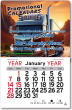 Large Square Header Stick-Up Calendar with Classic Red & Black Grid | Full-Color Imprint – Calendar Image – 2027