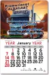 Large Square Header Stick-Up Calendar with Classic Red & Black Grid | Full-Color Imprint – Calendar Image – 2027