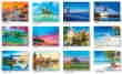 Dreamy Getaways Scenic Calendar Bilinglaul English/Spanish monthly images
