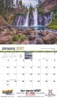 Open view of scenic America calendar with stapled binding