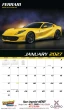 Fast Trax Promotional Cars Calendar, open view, January 2027