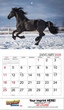 Horses, Animal Calendar 2026, Stapled JC-339 open view image