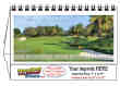 Golf Courses 2026 desktop tent style calendar # JC-702 open view image