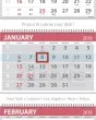 Custom 4 month view calendar with B&W drop ad imprint gtrids details