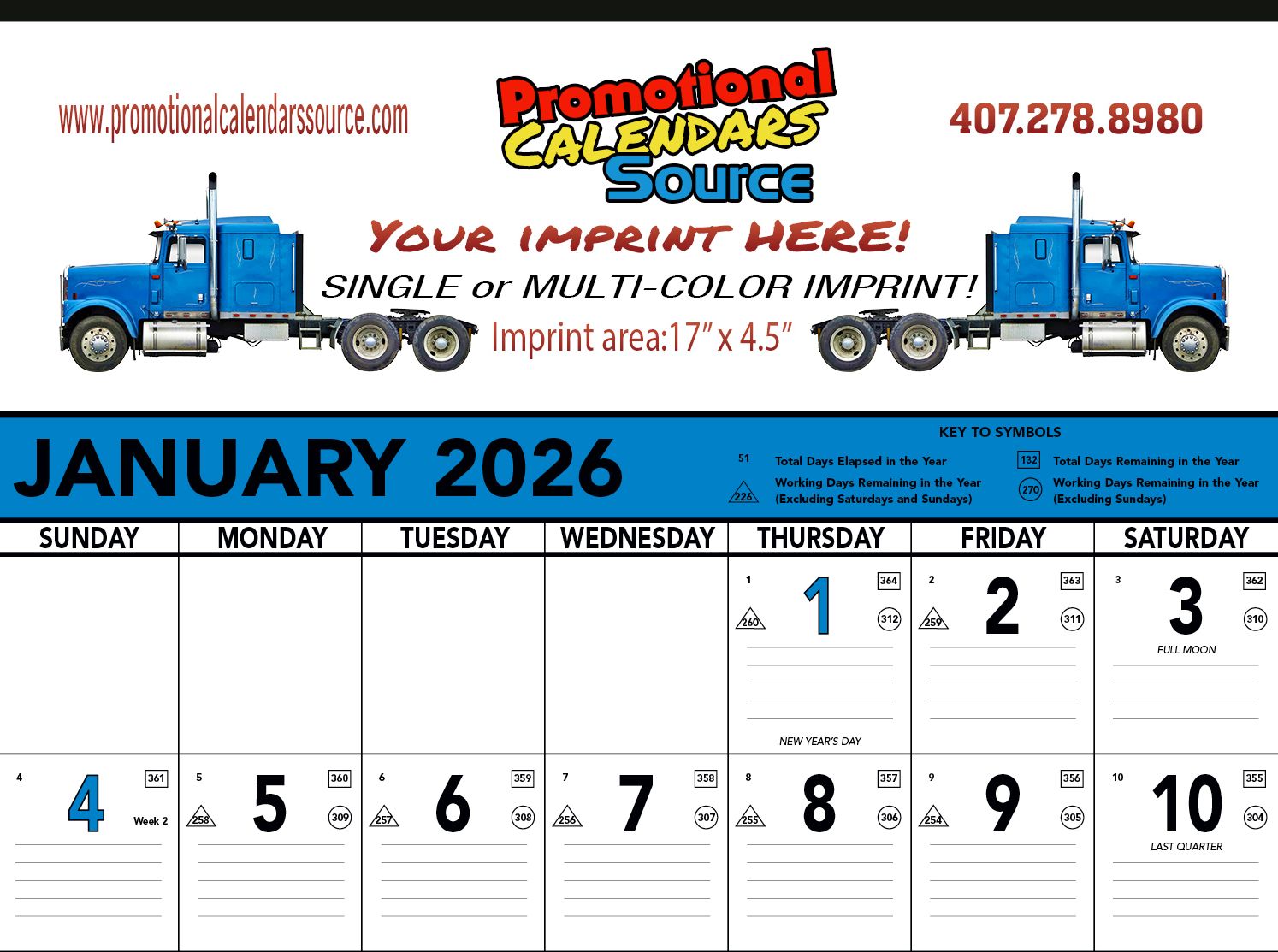 Contractor Calendars printing