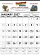 Black & White Contractor Memo Calendar, Size 18x25 – Main Image – 2027