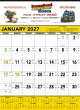 Black & Yellow Contractor Calendar with Julian Dates, Size 18x25 – Main Image – 2027
