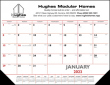 Desk Pad Calendar w Vinyl Corners, Red & Black imprint, Size 22"x17" – Main Image – 2027