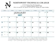 22x17 Desk Pad Calendar - Blue & Black Grid Imprint – Main Image – 2027