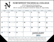Desk Pad Calendar w Vinyl Corners Blue & Black imprint – Main Image – 2027