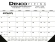Desk Pad Calendar with Vinyl Corners - Black & White Grid Imprint – Main Image – 2027