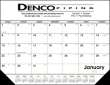 Black & White Desk Pad Calendar w/vinyl corners 22x17 – Main Image – 2027