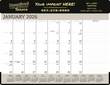 Desk Blotter Pad Calendar w Vinyl Header Top, Size 23"x17" – Main Image – 2027