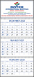 3 Month View Blue & Grey Commercial Calendar w Julian Dates 13x29 – Main Image – 2027