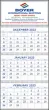 3 Month View Blue & Grey Commercial Calendar w Julian Dates 13x29 – Main Image – 2027